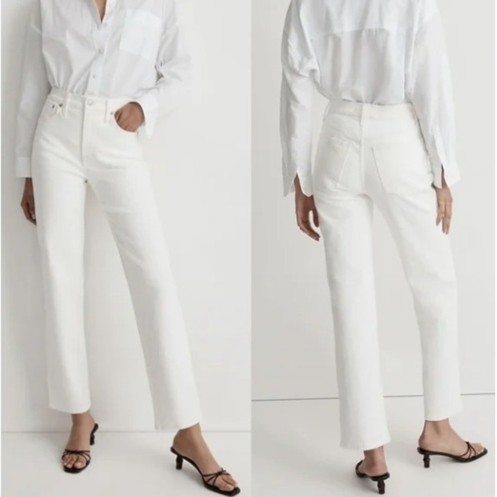 Madewell White High Rise Straight‎ Leg Jeans ND512 Size 32